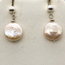 Load image into Gallery viewer, Natural Peach Coin FW Pearl Post Earrings | 1" Long | Peach | 1 Pair |