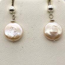 Load image into Gallery viewer, Natural Peach Coin FW Pearl Post Earrings | 1" Long | Peach | 1 Pair |