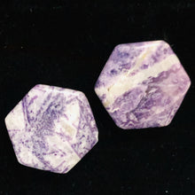 Load image into Gallery viewer, 2 Purple Flower Sodalite Hexagon Pendant Beads 8423