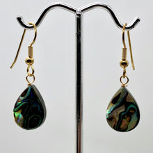Load image into Gallery viewer, Abalone 14K Gold Filled Drop Earrings | 1 1/2" Long | Blue Silver |