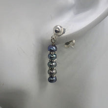 Load image into Gallery viewer, FW Pearls Sterling Silver Drop/Dangle | 1 " Long | Blue Silver | 1 Post Earrings