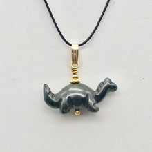 Load image into Gallery viewer, Hematite Diplodocus Dinosaur with 14K Gold-Filled Pendant 509259HMG - PremiumBead Alternate Image 2