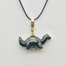 Load image into Gallery viewer, Hematite Diplodocus Dinosaur with 14K Gold-Filled Pendant 509259HMG - PremiumBead Alternate Image 2