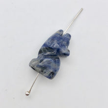 Load image into Gallery viewer, Howling New Moon 2 Carved Sodalite Wolf / Coyote Beads | 21x11x8mm | Blue white - PremiumBead Alternate Image 3