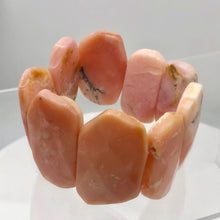 Load image into Gallery viewer, Peruvian Opal Stretchy Rectangular Nine Stone Bracelet | 6-7 Inch | Pink|