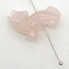 Load image into Gallery viewer, Howling 2 Carved Rose Quartz Standing Wolf/Coyote Beads | 21x17x7.5mm | Pink