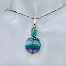 Load image into Gallery viewer, Fluorite Sterling Silver Goddess Dangle Pendant | 2" Long | Blue/Purple | 1 |