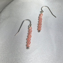 Load image into Gallery viewer, Stiletto Gem Quality Rhodocrosite Drop Silver Earrings 5705 - PremiumBead Alternate Image 2
