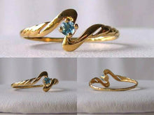 Load image into Gallery viewer, Lovely! Blue topaz in Solid 14K Yellow Gold Ring Size 7 9982Bg - PremiumBead Primary Image 1