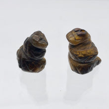 Load image into Gallery viewer, Charmer Carved Tiger's Eye Snake Beads | 21x19x12mm | Golden/Brown - PremiumBead Primary Image 1