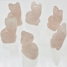 Load image into Gallery viewer, Adorable! 2 Rose Quartz Sitting Carved Cat Beads | 21x14x10mm | Pink - PremiumBead Alternate Image 2