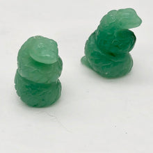 Load image into Gallery viewer, Charmer Carved Aventurine Snake Beads | 20x11x7mm | Green