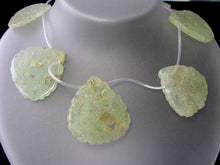 Load image into Gallery viewer, 8 Druzy Green Prehnite 36x36mm Briolette Beads 10458F - PremiumBead Primary Image 1