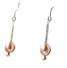 Load image into Gallery viewer, Stardust Pink Pearls with Solid Sterling Silver Earrings 6553