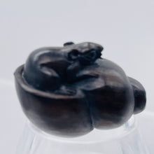Load image into Gallery viewer, Carved Mouse in Snail Shell Teak Ojime Netsuke Bead | 25x17x14mm | Brown