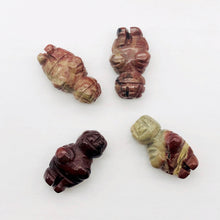 Load image into Gallery viewer, 2 Carved Brecciated Jasper Goddess of Willendorf Beads | 20x9x7mm | Red/Brown - PremiumBead Alternate Image 3