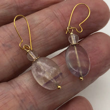 Load image into Gallery viewer, Enchanting Fluorite 15x10mm Bead Dangle 14K Gold Filled Earrings! | 1 1/2" Long|