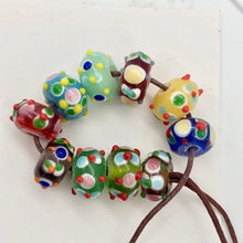 Load image into Gallery viewer, Hand Made Glass Lampwork Beads! | 12x8mm | Multi-hue | Roundel | 10 beads | - PremiumBead Primary Image 1