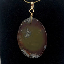 Load image into Gallery viewer, Moss Agate Oval 14K Gold Filled Pendant | 2" Long | Tangerine Yellow | 1 Pendant