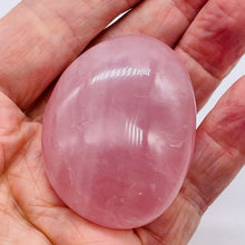 Load image into Gallery viewer, Rose Quartz Oval Meditation Worry Stone | 55x43x26 mm | Pink | 1 Stone }