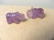 Load image into Gallery viewer, 2 Amethyst Hand Carved Rhinoceros Beads 009275Aml | 20x13x8mm | Purple - PremiumBead Primary Image 1