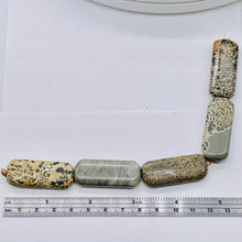 Load image into Gallery viewer, Dendritic Jasper Rectangle Bead Strand | 40x17x7 mm | Tan/Black | 10 Beads |