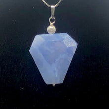 Load image into Gallery viewer, Blue Chalcedony Sterling Silver Faceted Crystal Pendant| 2 1/4" | Lavender | 1 |