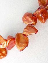 Load image into Gallery viewer, Burning Orange 'Corn Flake' Keishi Pearl Strand | 12x5mm to 16x7x4mm |