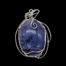 Load image into Gallery viewer, Lavender Agate Sterling Silver Wire-wrap Oval Pendant | 2 3/4" Long | Purple |