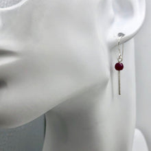 Load image into Gallery viewer, Natural Precious Gemstone Ruby Sterling Silver Earrings | 1 3/8 Inch Long | - PremiumBead Alternate Image 6