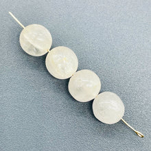 Load image into Gallery viewer, Chatoyant Hint of Color Round Kunzite Beads | 9mm | 4 Beads |