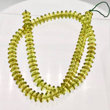 Load image into Gallery viewer, Amber Faceted Roundel Beads | 8x4mm | Green | 10 Bead(s)