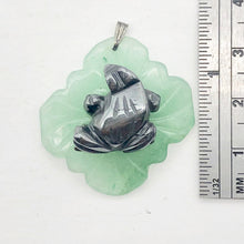 Load image into Gallery viewer, Ribbit Hematite Frog On Aventurine Lily pad Pendant | 28x28.5x11mm |