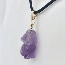 Load image into Gallery viewer, Amethyst Wolf Pendant Necklace | Semi Precious Stone Jewelry | 14k Pendant - PremiumBead Alternate Image 7