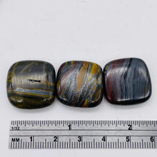 Load image into Gallery viewer, 3 Natural Tiger Iron 20x20x6mm Square Beads 8821