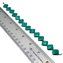 Load image into Gallery viewer, Superb Malachite Diagonal Square Bead 7.75 inch Strand | 14x12x4mm | 14 Beads |