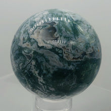 Load image into Gallery viewer, Moss Agate Scry Sphere Round | 3" | Green/White | 1 Sphere |