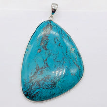 Load image into Gallery viewer, Natural Turquoise 88ct Sterling Silver Pendant | 2 1/2x1 3/4" | Blue/Black | 1 |
