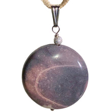 Load image into Gallery viewer, Porcelain Jasper Disc Silver Pendant! Is It Pluto?!?! 510602D