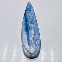 Load image into Gallery viewer, Kyanite 15.3g Teardrop Briolette Pendant Bead | 69x18x5mm | Blue Silver | 1 Bead