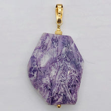 Load image into Gallery viewer, Purple Flower Sodalite 14K Gold Filled Pendant | Purple/White | 2" Long |