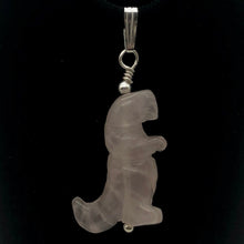 Load image into Gallery viewer, Rose Quartz Tyrannosaurus Rex Dinosaur Pendant Necklace|Sterling Silver Jewelry - PremiumBead Alternate Image 7