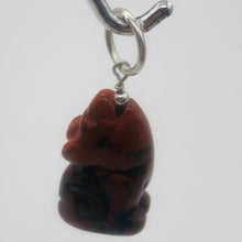 Load image into Gallery viewer, Brecciated Jasper Wolf Pendant Necklace | Semi Precious Stone Jewelry | Silver |