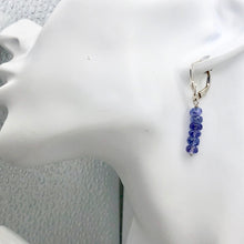 Load image into Gallery viewer, Tanzanite Faceted Roundel Bead Sterling Silver Earrings| 1.5" Long | Lever Back