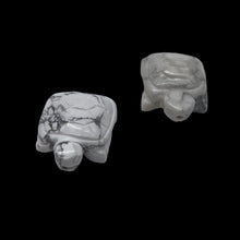 Load image into Gallery viewer, Hand Carved 2 White Howlite Turtle Beads | 23x18x10mm | White/Gray
