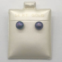 Load image into Gallery viewer, South Sea Pearl 14K Solid Gold Post Earrings | 7mm | Gray/Lavendar | 1 Pair |