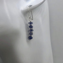 Load image into Gallery viewer, Iolite Faceted Rondelle Dangle Earrings | 1 1/4" Long | Purple | 1 Pair |