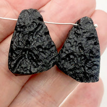 Load image into Gallery viewer, 2 Unique Pendant Size Black Meteor Fragments 13 grams | 28x20x8 to 29x21x8mm | - PremiumBead Alternate Image 2