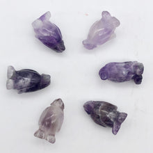 Load image into Gallery viewer, March of The Penguins Carved Amethyst Figurine | 21x12x11mm | Purple - PremiumBead Alternate Image 5