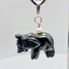 Load image into Gallery viewer, Wild Hematite Elephant Sterling Silver Pendant | 21x16x8mm| Black | 1 5/8" long| - PremiumBead Alternate Image 7